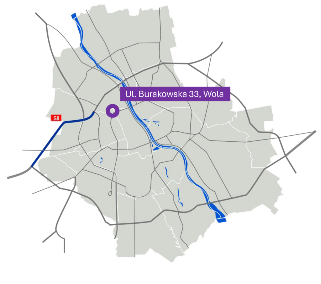 Mapa pokazująca lokalizację Warszawa Burakowska